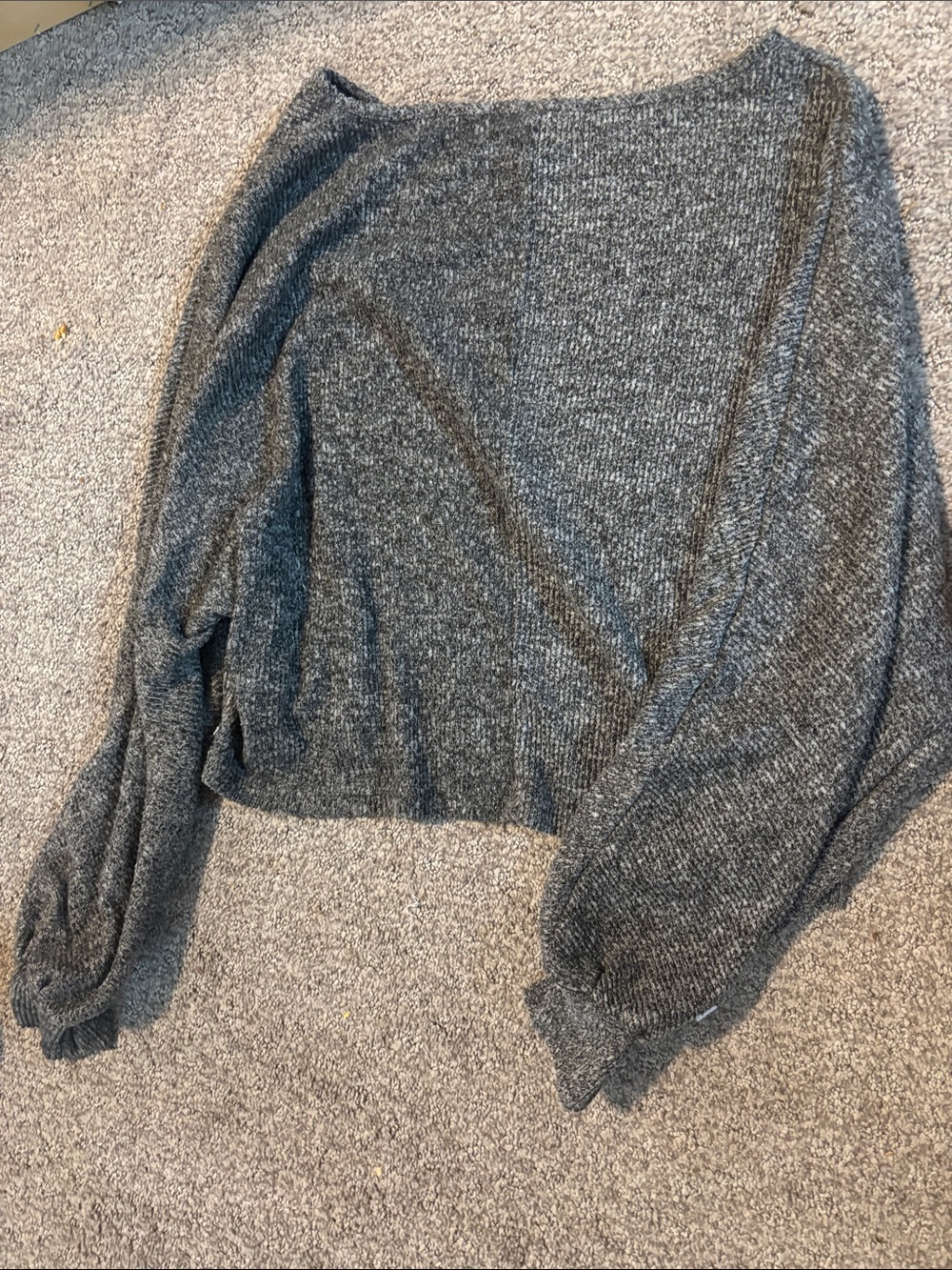 SHEIN Charcoal Off-Shoulder Knit Sweater